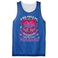 A Big Piece Of My Heart Lives In Heaven And He Is My Husband Cute Gift Mesh Reversible Basketball Jersey Tank