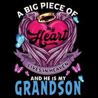 A Big Piece Of My Heart Lives In Heaven He Is My Grandson Gift Impact Tech Backpack