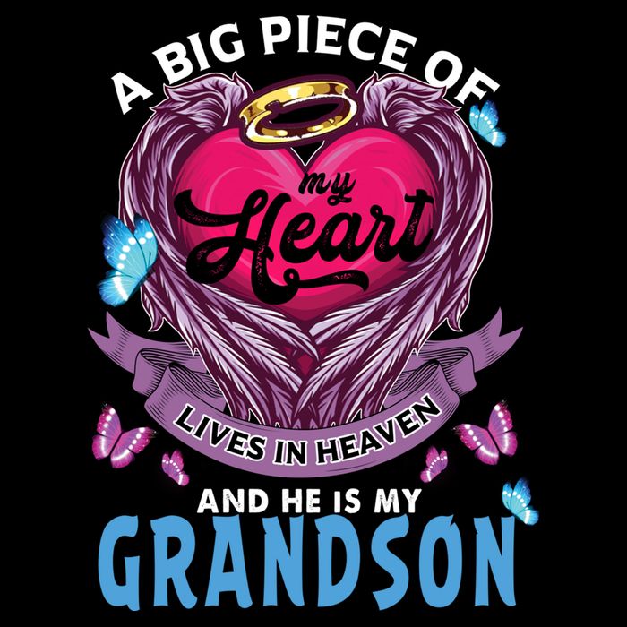 A Big Piece Of My Heart Lives In Heaven He Is My Grandson Gift Impact Tech Backpack