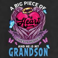 A Big Piece Of My Heart Lives In Heaven He Is My Grandson Gift Adult Drive Performance Visor