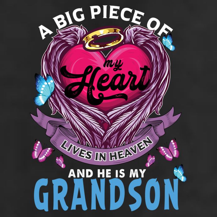 A Big Piece Of My Heart Lives In Heaven He Is My Grandson Gift Adult Drive Performance Visor