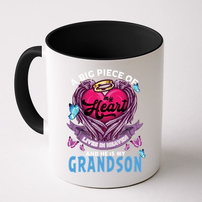 A Big Piece Of My Heart Lives In Heaven He Is My Grandson Gift Mug
