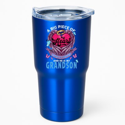 A Big Piece Of My Heart Lives In Heaven He Is My Grandson Gift Tumbler
