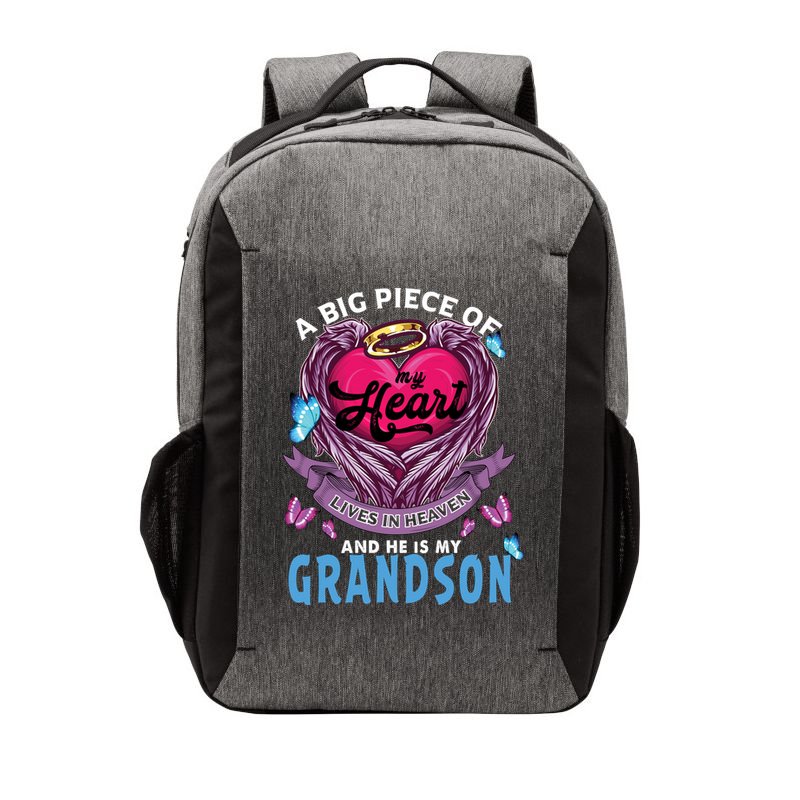 A Big Piece Of My Heart Lives In Heaven He Is My Grandson Gift Vector Backpack