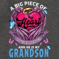A Big Piece Of My Heart Lives In Heaven He Is My Grandson Gift Vector Backpack