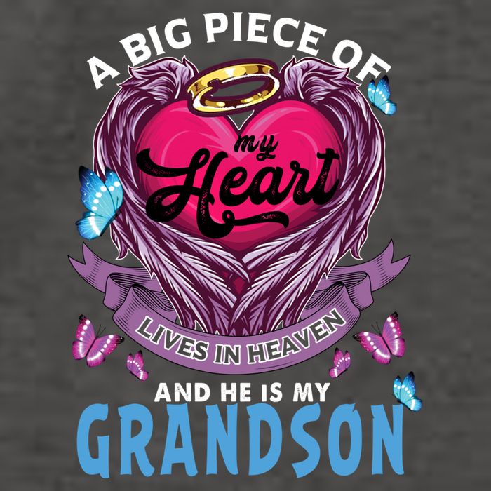 A Big Piece Of My Heart Lives In Heaven He Is My Grandson Gift Vector Backpack