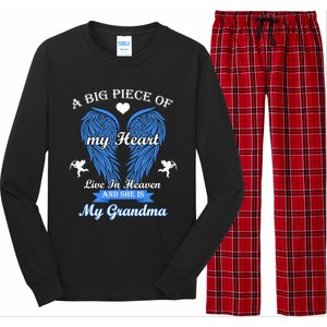 A Big Piece Of My Heart Lives In Heaven She Is My Grandma Gift Long Sleeve Pajama Set