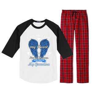 A Big Piece Of My Heart Lives In Heaven She Is My Grandma Gift Raglan Sleeve Pajama Set