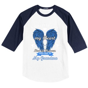 A Big Piece Of My Heart Lives In Heaven She Is My Grandma Gift Baseball Sleeve Shirt