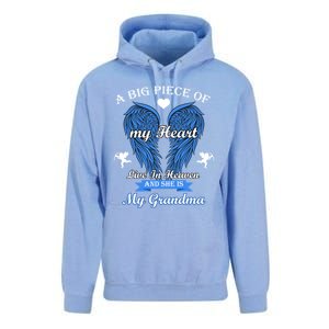 A Big Piece Of My Heart Lives In Heaven She Is My Grandma Gift Unisex Surf Hoodie