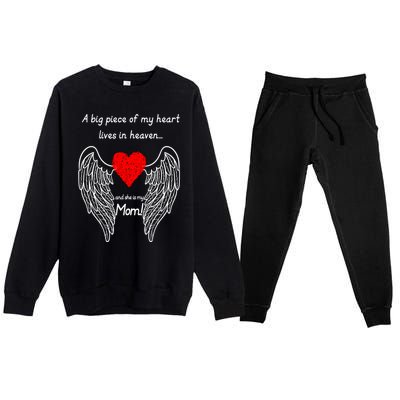 A Big Piece Of My Heart Lives In Heaven She Is My Mom Gift Premium Crewneck Sweatsuit Set