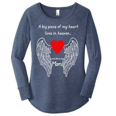 A Big Piece Of My Heart Lives In Heaven She Is My Mom Gift Women's Perfect Tri Tunic Long Sleeve Shirt