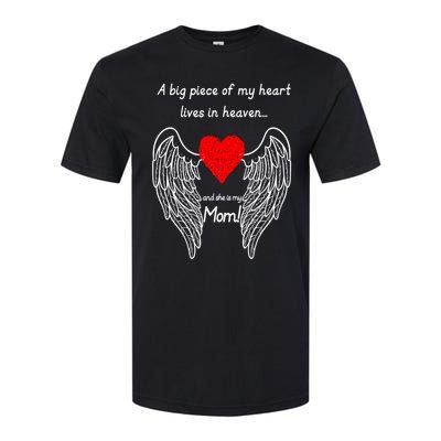 A Big Piece Of My Heart Lives In Heaven She Is My Mom Gift Softstyle® CVC T-Shirt