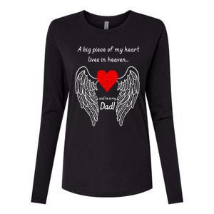 A Big Piece Of My Heart Lives In Heaven Gift Womens Cotton Relaxed Long Sleeve T-Shirt