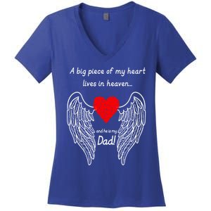 A Big Piece Of My Heart Lives In Heaven Gift Women's V-Neck T-Shirt