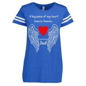 A Big Piece Of My Heart Lives In Heaven Gift Enza Ladies Jersey Football T-Shirt