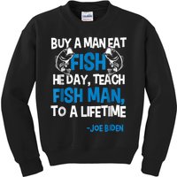 Anti Biden Political Impeach Biden Buy A Man Eat Fish Kids Sweatshirt