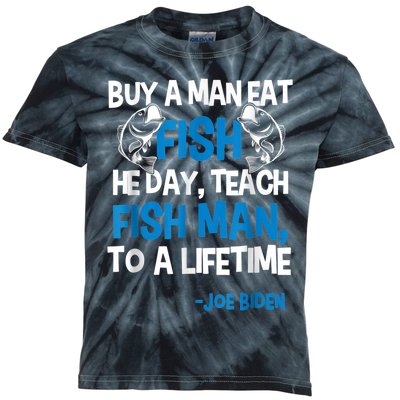 Anti Biden Political Impeach Biden Buy A Man Eat Fish Kids Tie-Dye T-Shirt