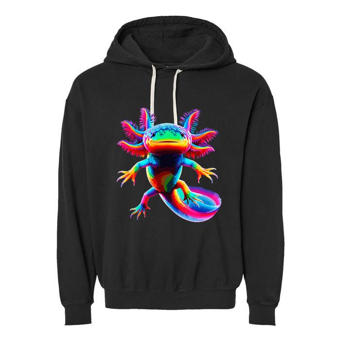 Axolotl Beautiful Pop Art Axolotl Garment-Dyed Fleece Hoodie