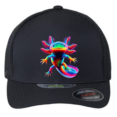 Axolotl Beautiful Pop Art Axolotl Flexfit Unipanel Trucker Cap