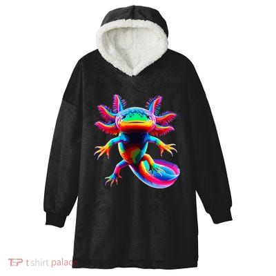 Axolotl Beautiful Pop Art Axolotl Hooded Wearable Blanket