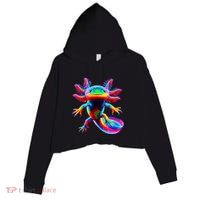 Axolotl Beautiful Pop Art Axolotl Crop Fleece Hoodie
