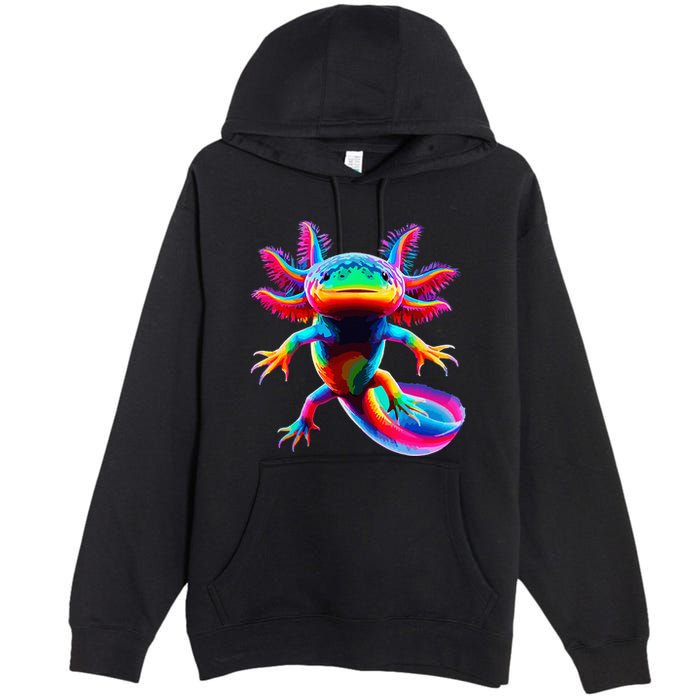 Axolotl Beautiful Pop Art Axolotl Premium Pullover Hoodie