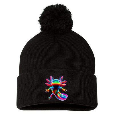 Axolotl Beautiful Pop Art Axolotl Pom Pom 12in Knit Beanie
