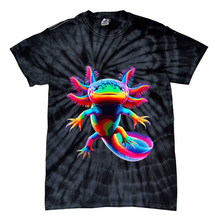 Axolotl Beautiful Pop Art Axolotl Tie-Dye T-Shirt