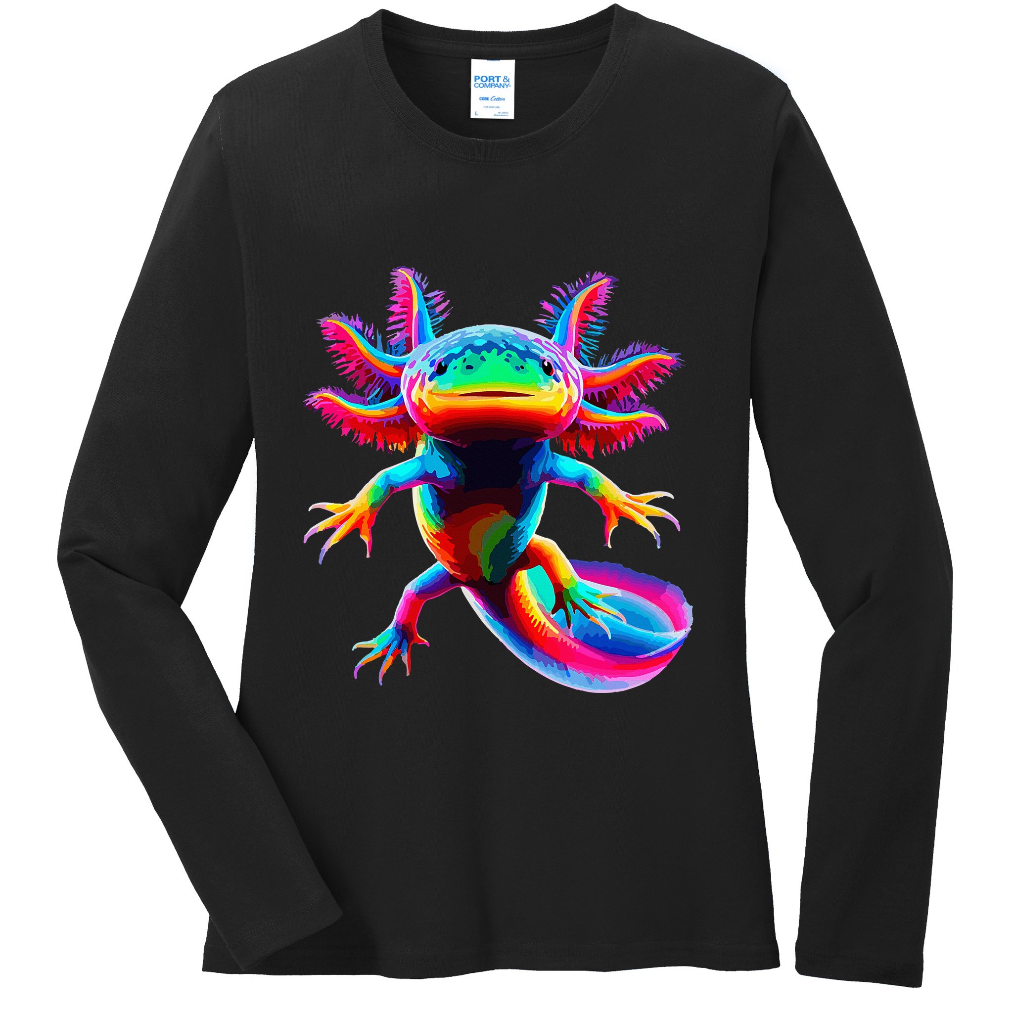Axolotl Beautiful Pop Art Axolotl Ladies Long Sleeve Shirt