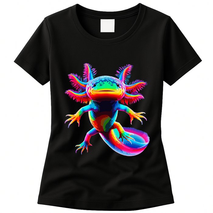 Axolotl Beautiful Pop Art Axolotl Womens T-Shirt