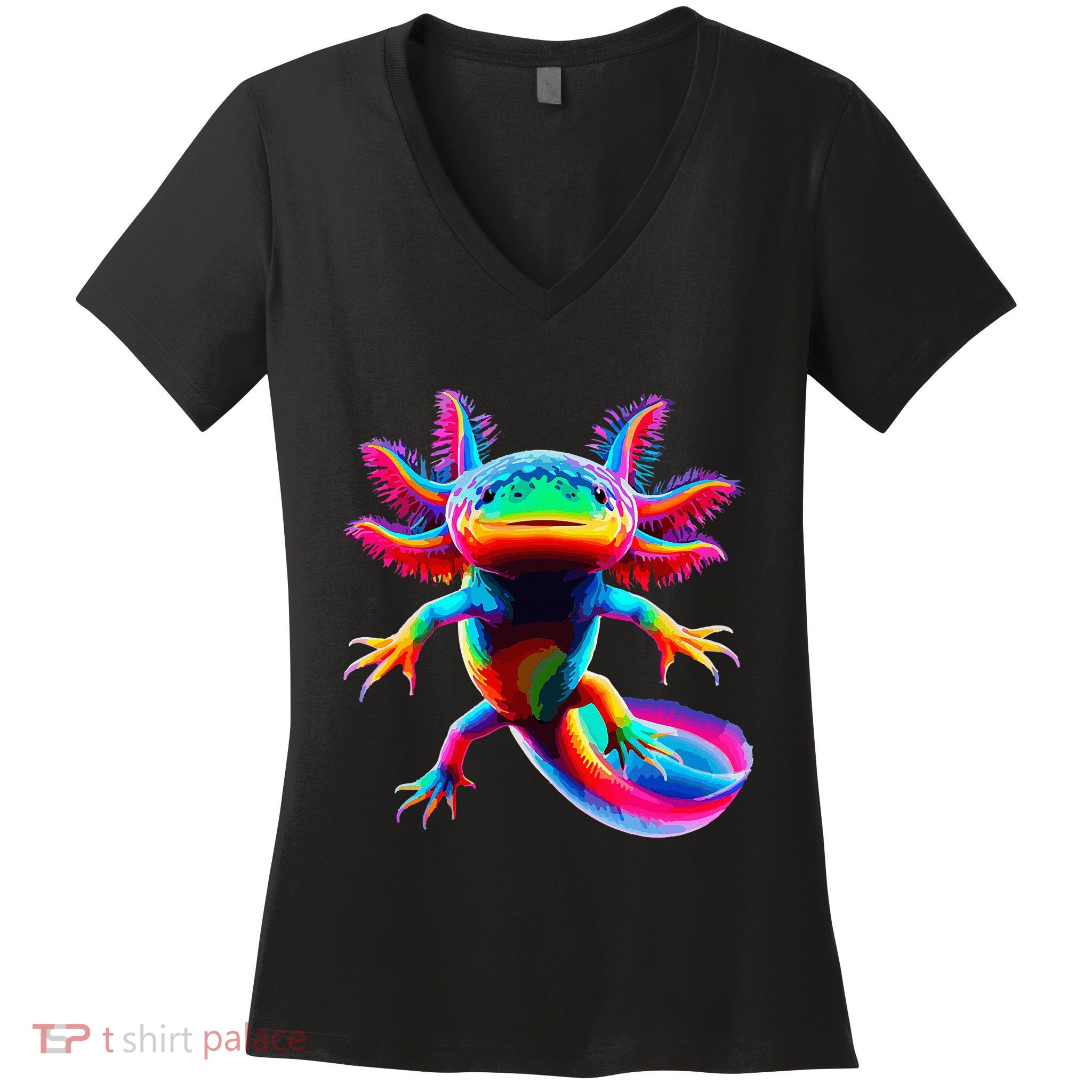 Axolotl Beautiful Pop Art Axolotl Women's V-Neck T-Shirt