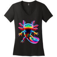 Axolotl Beautiful Pop Art Axolotl Women's V-Neck T-Shirt