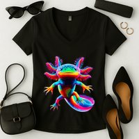 Axolotl Beautiful Pop Art Axolotl Women's V-Neck T-Shirt