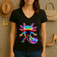 Axolotl Beautiful Pop Art Axolotl Women's V-Neck T-Shirt