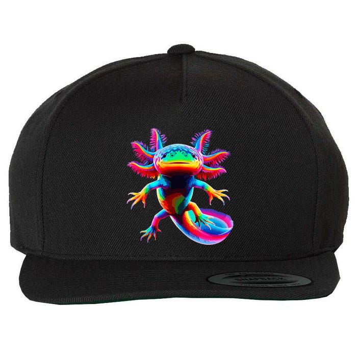 Axolotl Beautiful Pop Art Axolotl Wool Snapback Cap