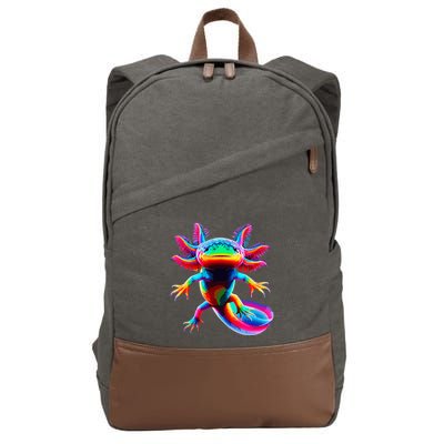 Axolotl Beautiful Pop Art Axolotl Cotton Canvas Backpack