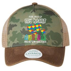 A Big Piece Of My Heart Has Autism And He's My Brother Legacy Tie Dye Trucker Hat