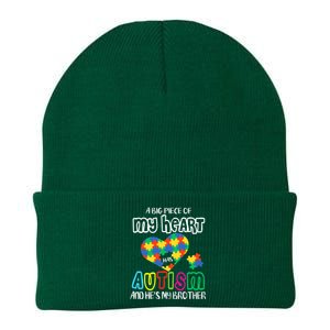 A Big Piece Of My Heart Has Autism And He's My Brother Knit Cap Winter Beanie