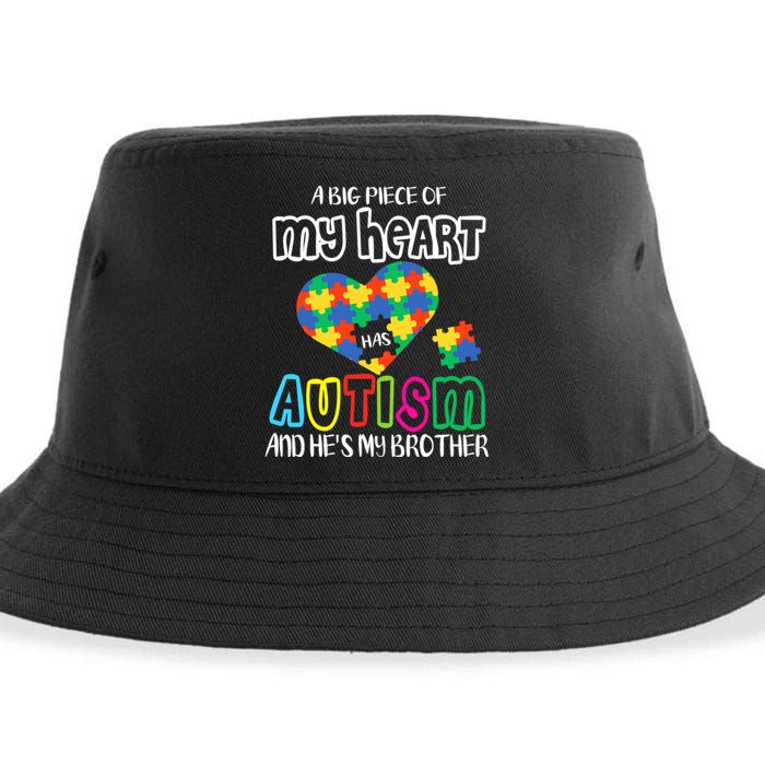 A Big Piece Of My Heart Has Autism And He's My Brother Sustainable Bucket Hat