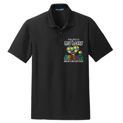 A Big Piece Of My Heart Has Autism And He's My Brother Dry Zone Grid Polo