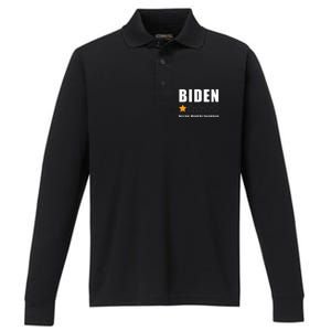 Anti Biden Pro Trump 1 Star Rating Election Vote 2024 Performance Long Sleeve Polo