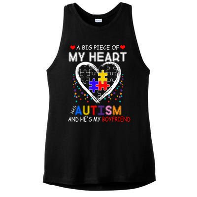 A Big Piece Of My Heart Has Autism And He's My Friend Gift Ladies PosiCharge Tri-Blend Wicking Tank