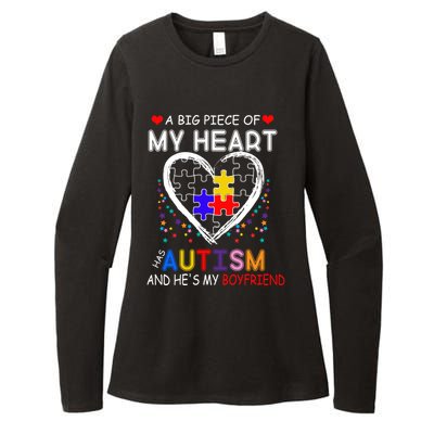 A Big Piece Of My Heart Has Autism And He's My Friend Gift Womens CVC Long Sleeve Shirt