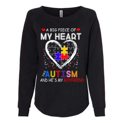 A Big Piece Of My Heart Has Autism And He's My Friend Gift Womens California Wash Sweatshirt