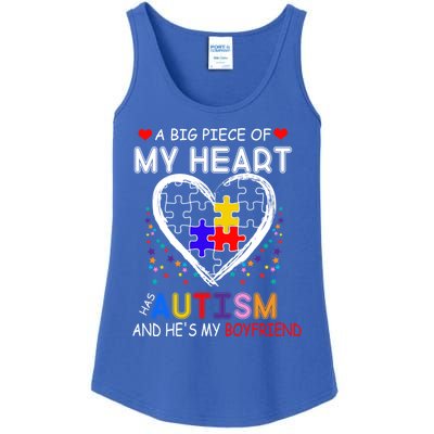 A Big Piece Of My Heart Has Autism And He's My Friend Gift Ladies Essential Tank