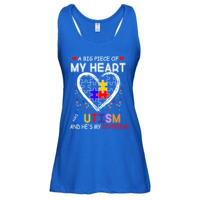 A Big Piece Of My Heart Has Autism And He's My Friend Gift Ladies Essential Flowy Tank