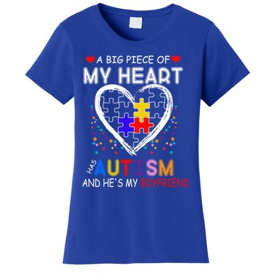 A Big Piece Of My Heart Has Autism And He's My Friend Gift Women's T-Shirt