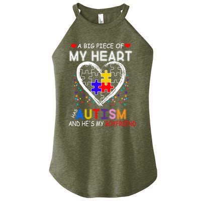 A Big Piece Of My Heart Has Autism And He's My Friend Gift Women's Perfect Tri Rocker Tank