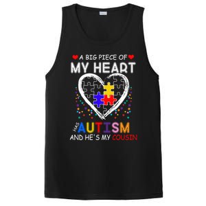 A Big Piece Of My Heart Has Autism And He's My Cousin Meaningful Gift PosiCharge Competitor Tank